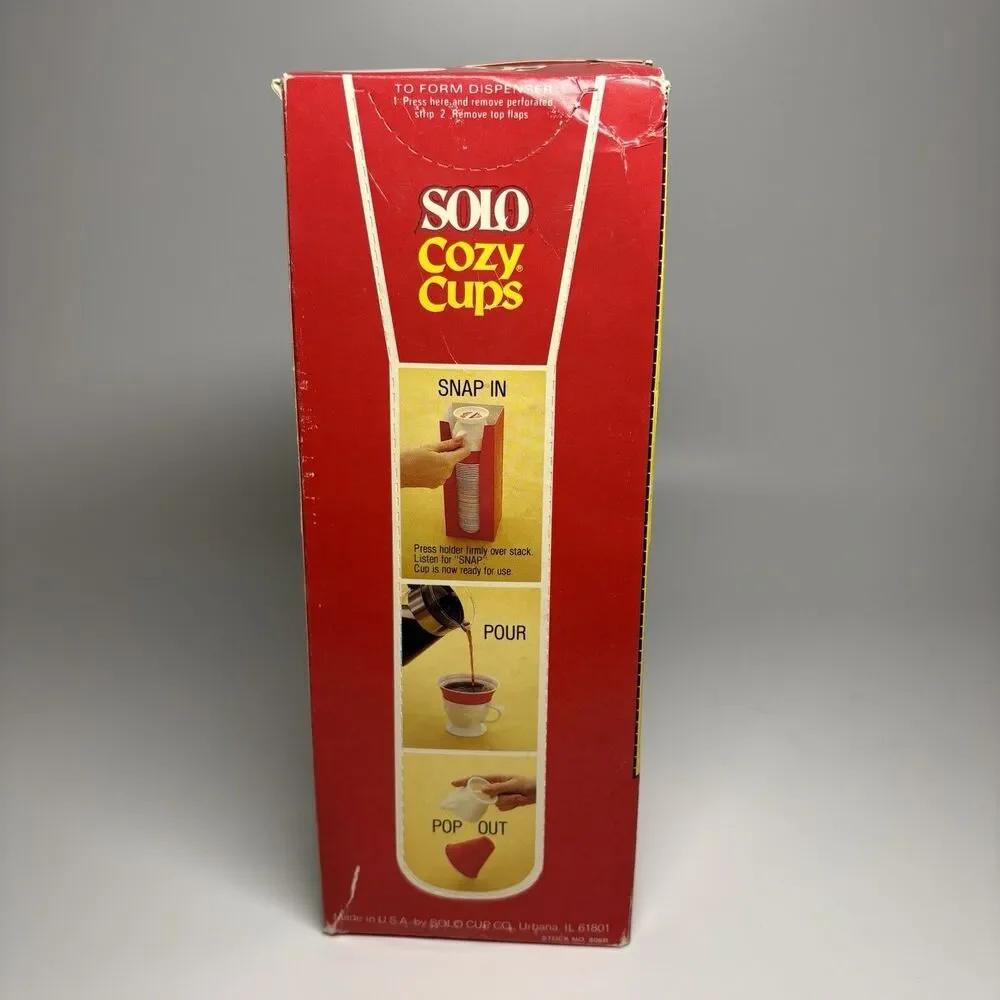 Solo Cozy Cups Red 50 7 oz Refills Vintage Original Box Unopened